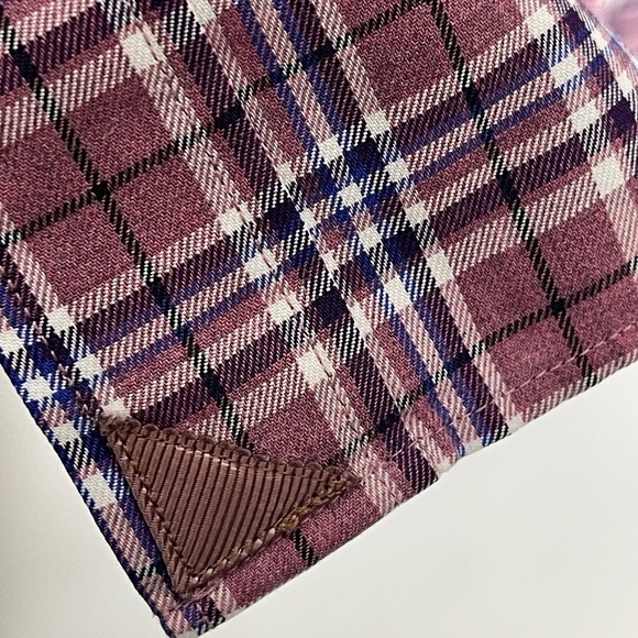 UNTUCKit Men's Azienda Slim Fit Button Front Shirt Navy/Pink Plaid Cotton Large - Picture 7 of 8